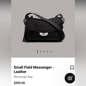 Rag & Bone Small Field Messenger Crossbody Black Leather